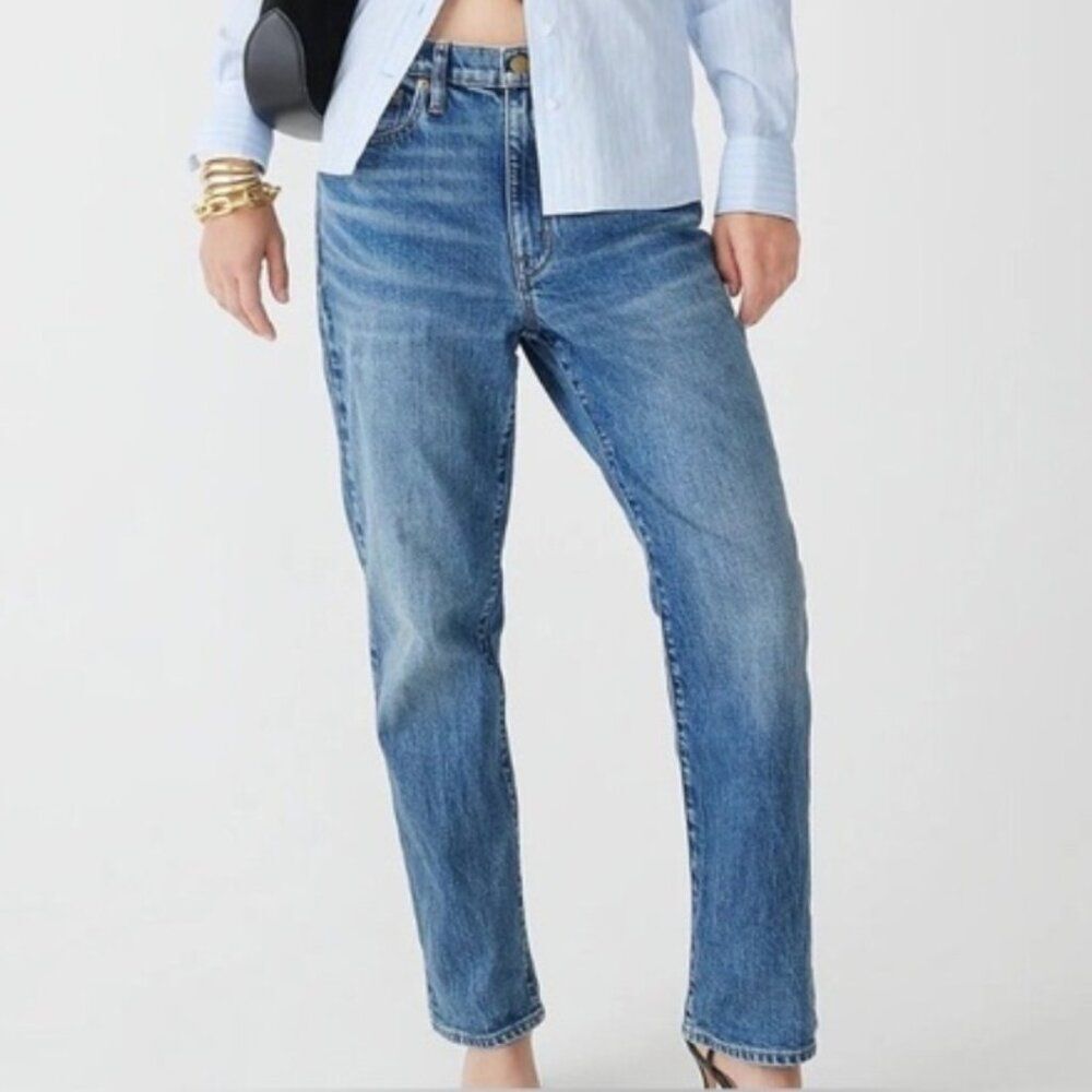 J Crew Slim Boyfriend Jean Size 27 Light Medium Wash Cotton 1% Elastane BK562